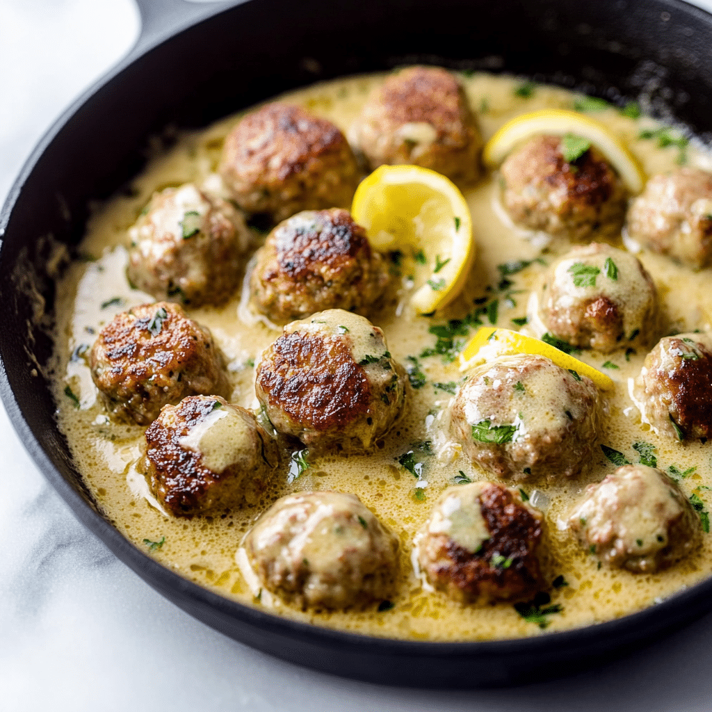 Greek Meatballs with Lemon Sauce