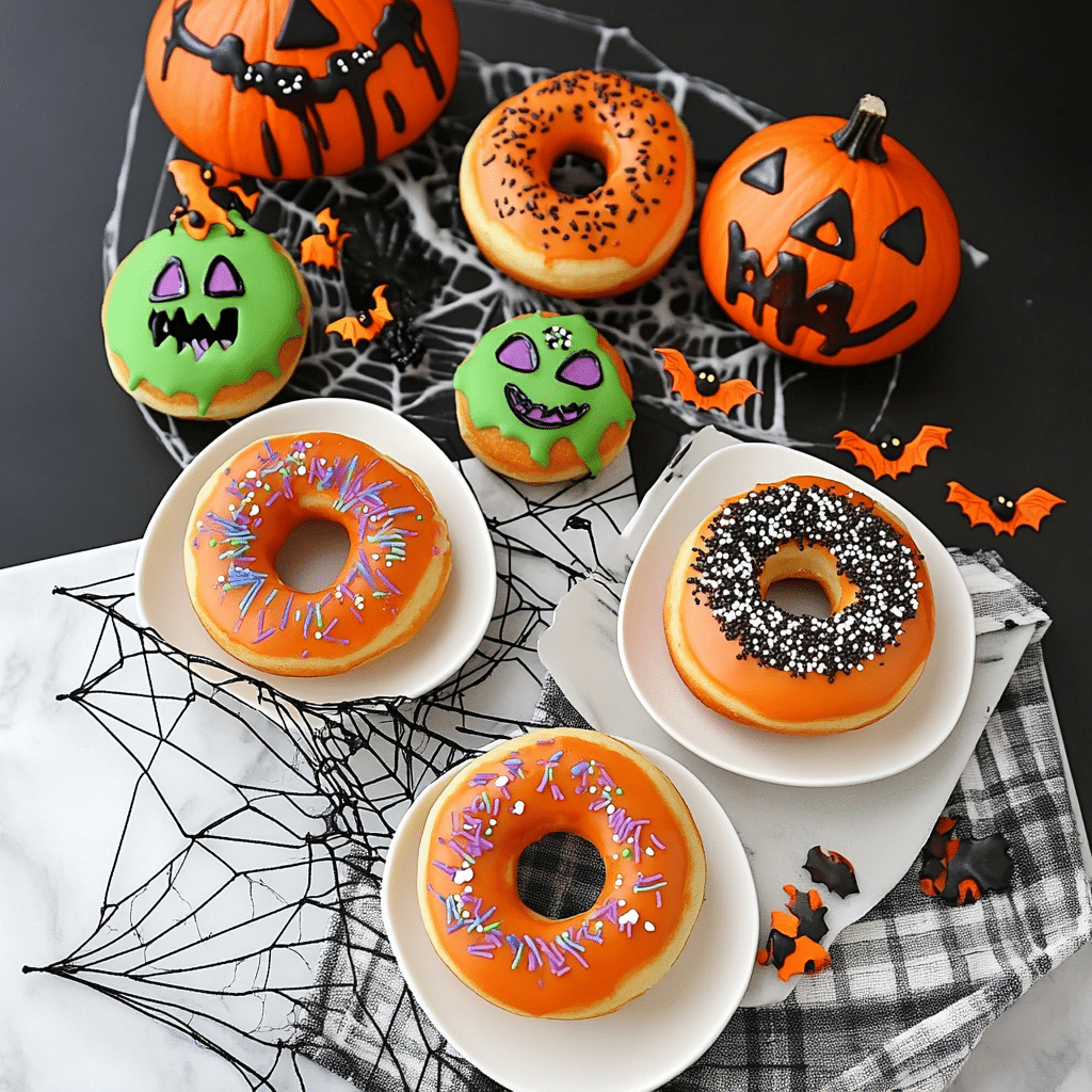 Halloween Spiderweb Baked Donuts