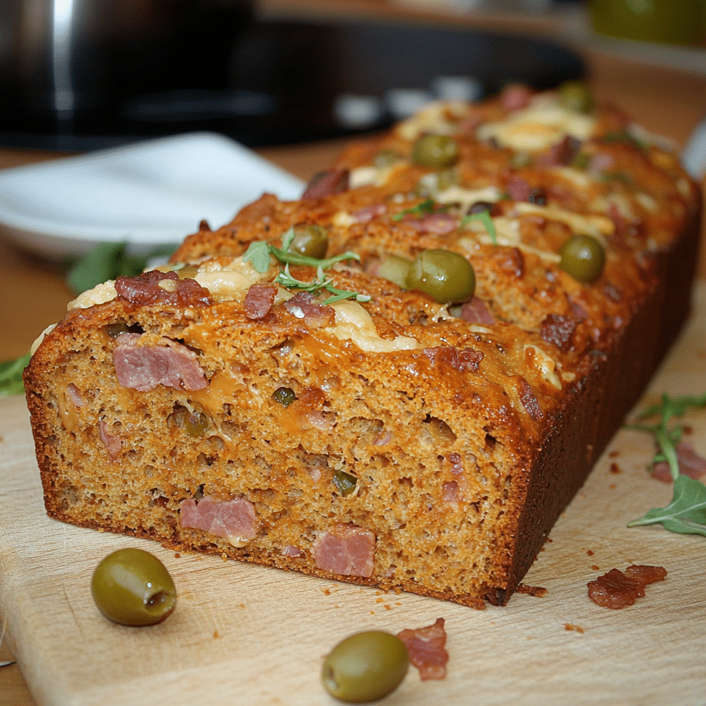 Bacon Olive Cheese Loaf Cake