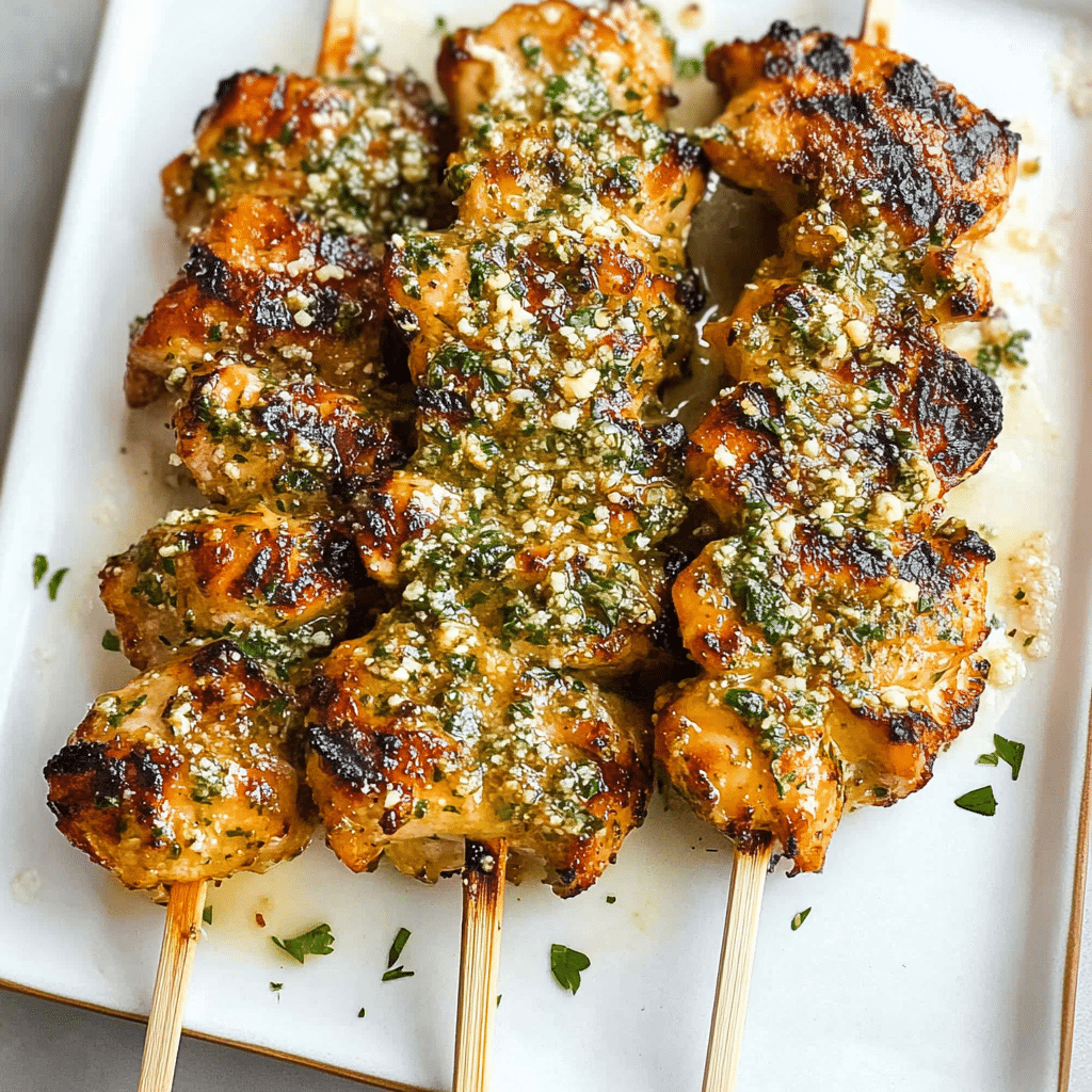 Ranch Garlic Parmesan Chicken Skewers