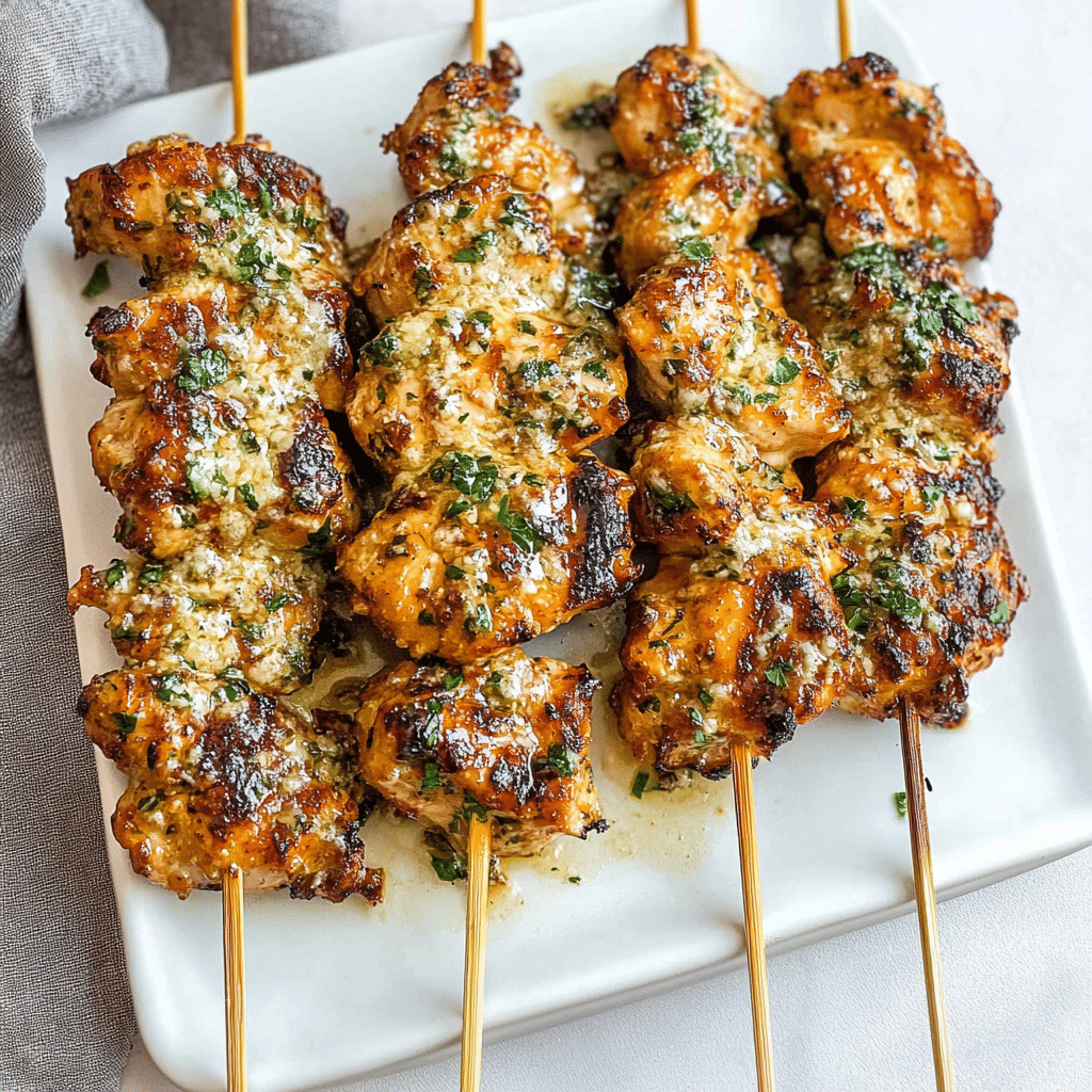 Ranch Garlic Parmesan Chicken Skewers