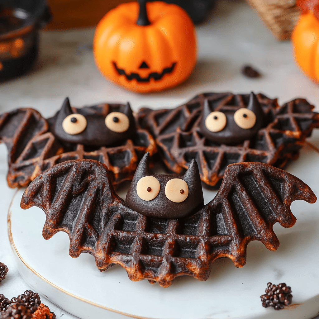Bat-Shaped Halloween Waffles