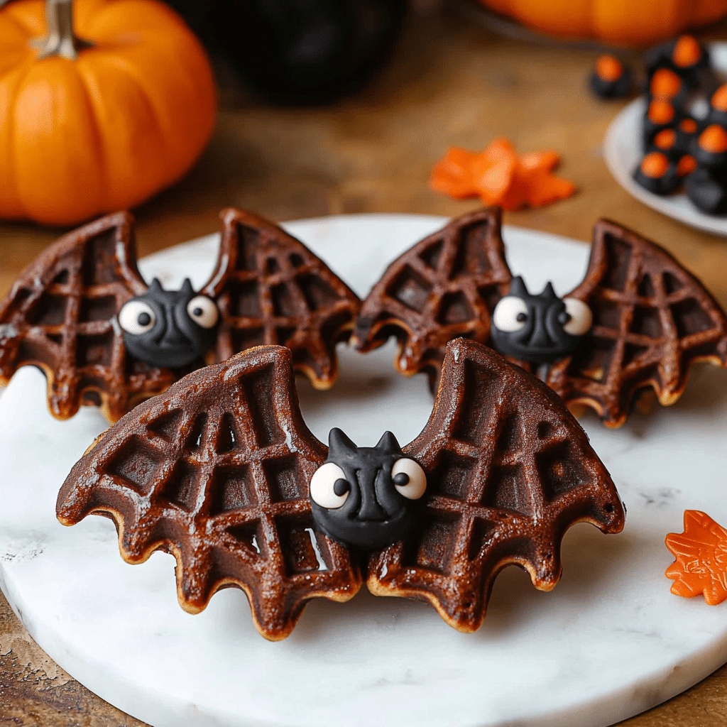 Bat-Shaped Halloween Waffles
