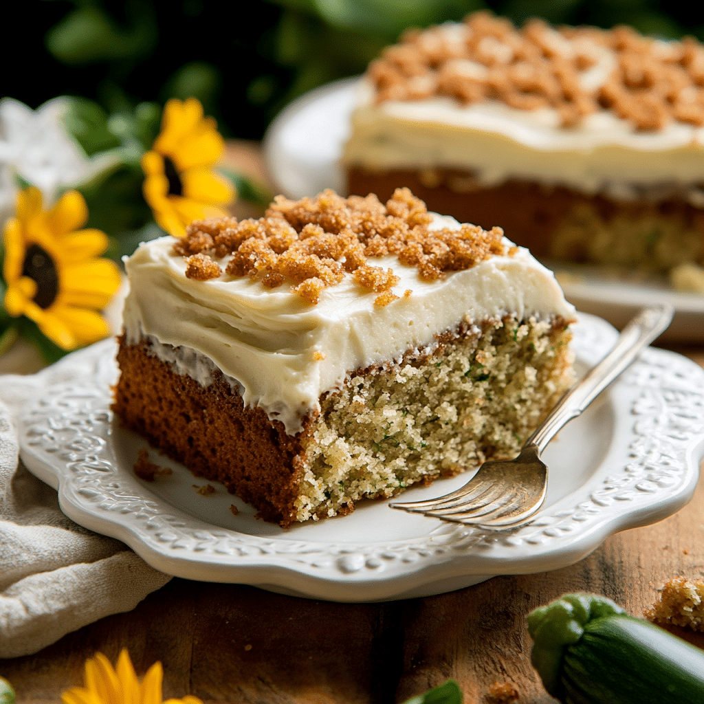 Zucchini Cake With Brown Sugar Icing