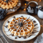Halloween Spider Web Waffles