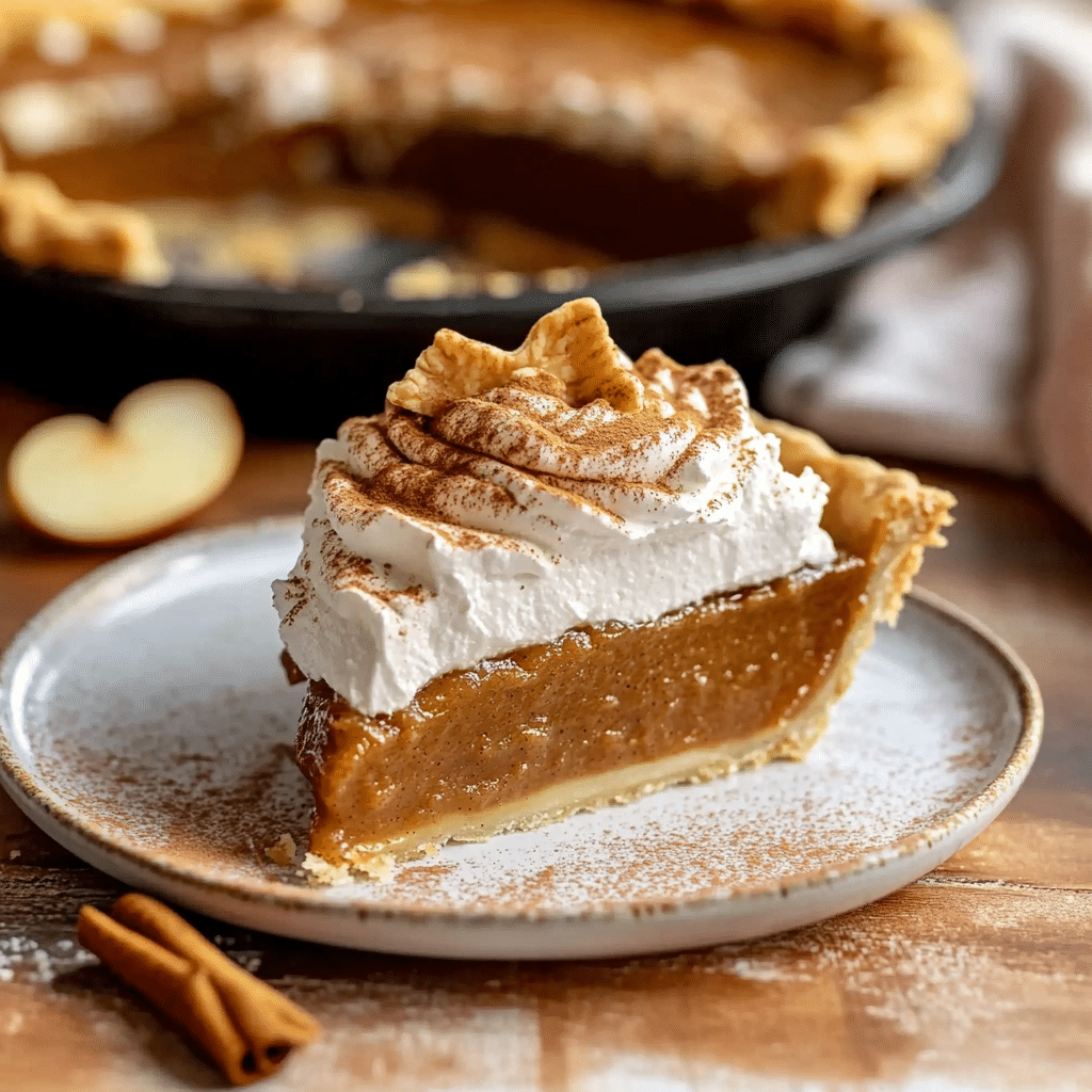 Apple Butter Pie with Cinnamon Whipped Cream