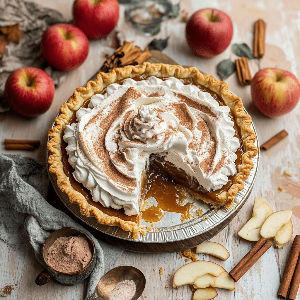 Apple Butter Pie with Cinnamon Whipped Cream