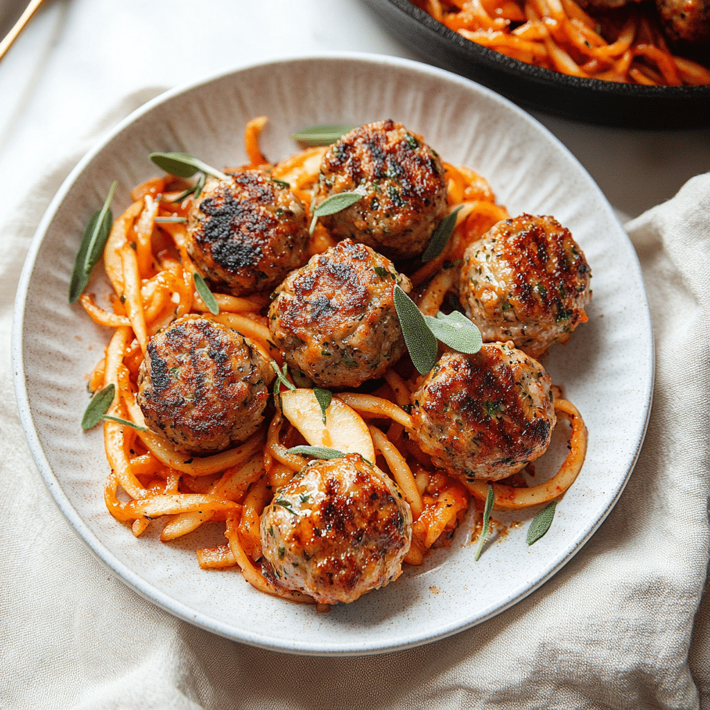 Apple and Sage Turkey Meatballs