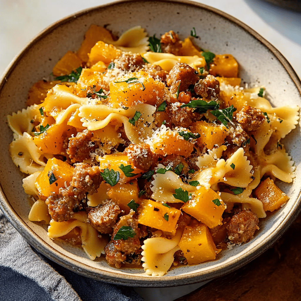 Autumn Sausage Pasta Squash