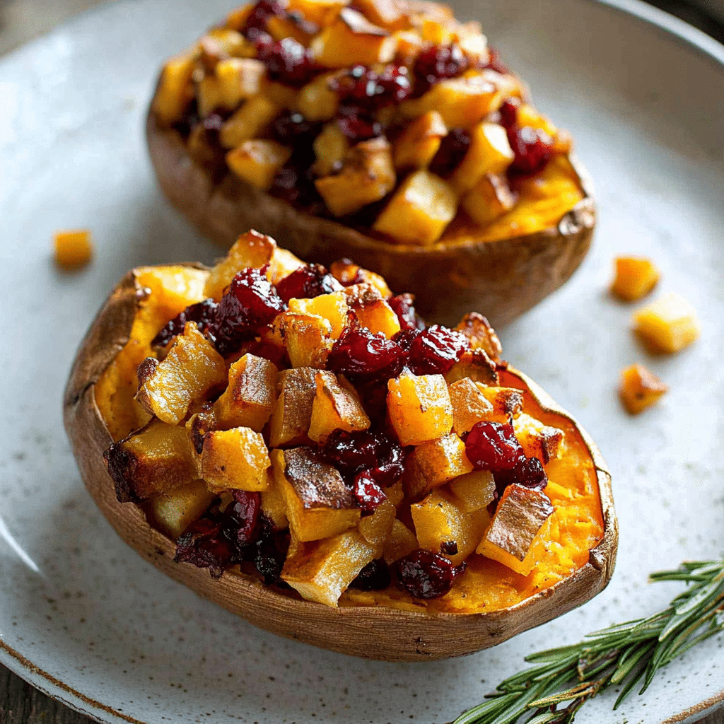 Cranberry Apple Twice-Baked Sweet Potatoes