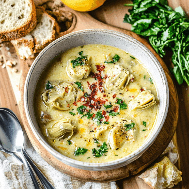 Creamy Lemony Tuscan Artichoke Soup