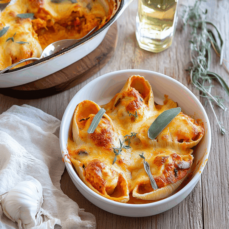 Creamy Pumpkin Ricotta Stuffed Shells