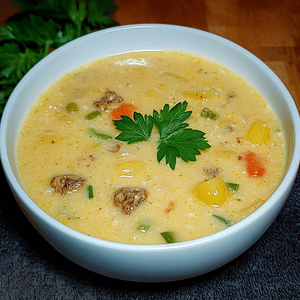 Creamy Stuffed Banana Pepper Soup