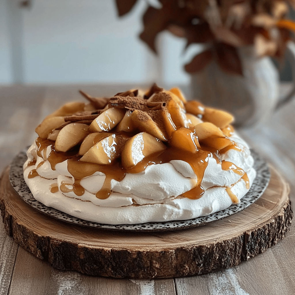 Fall Pavlova with Caramelized Apples