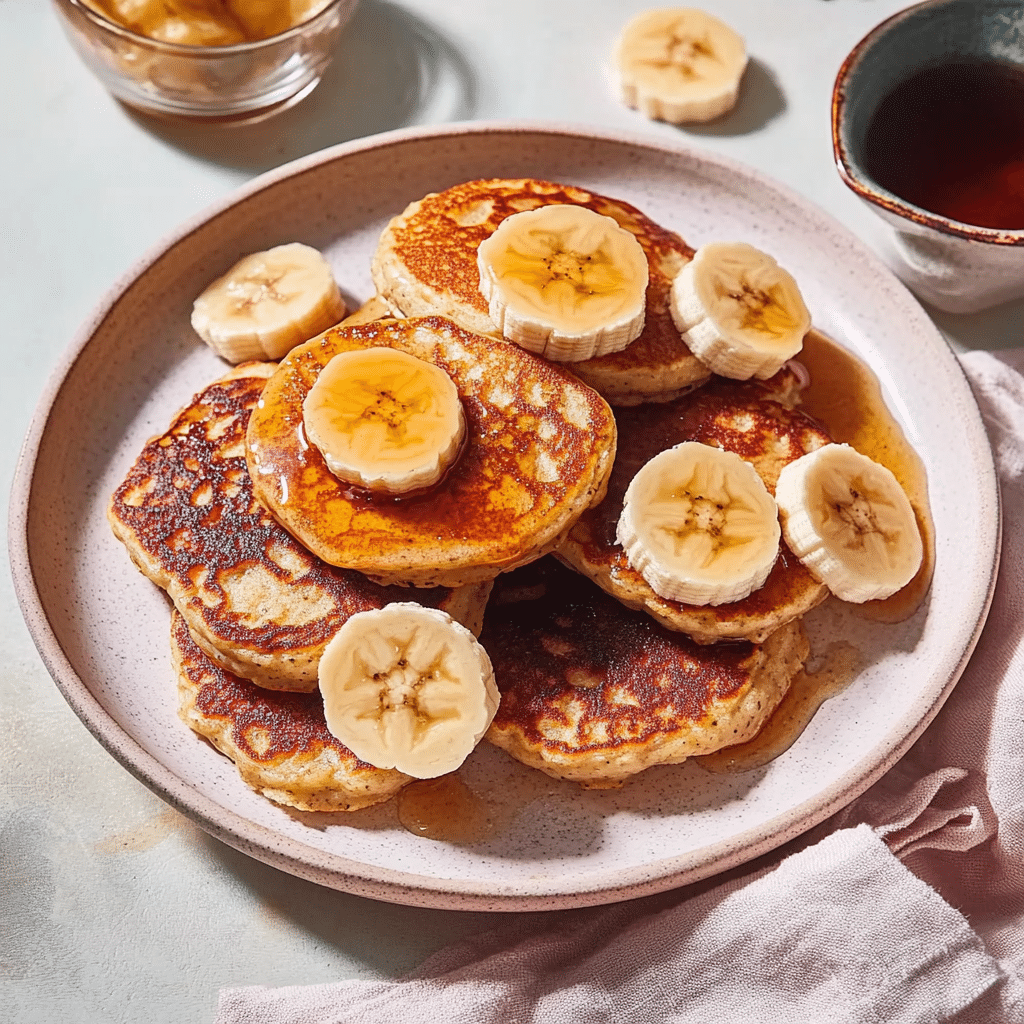 Fluffy Banana Cottage Cheese Pancakes