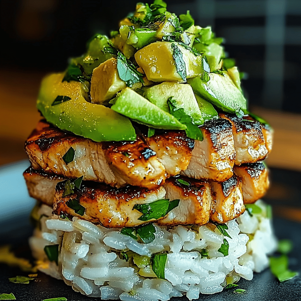 Poke Rice Stack Irresistible Honey Lime Chicken Avocado Rice Stack Recipe