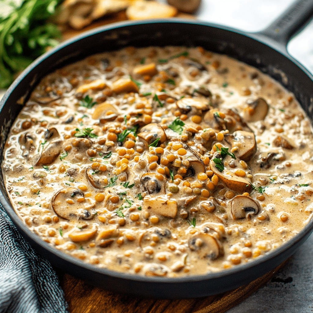 Lentil Mushroom Stroganoff
