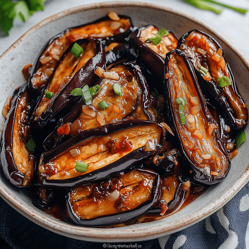 Sticky Garlic Eggplant