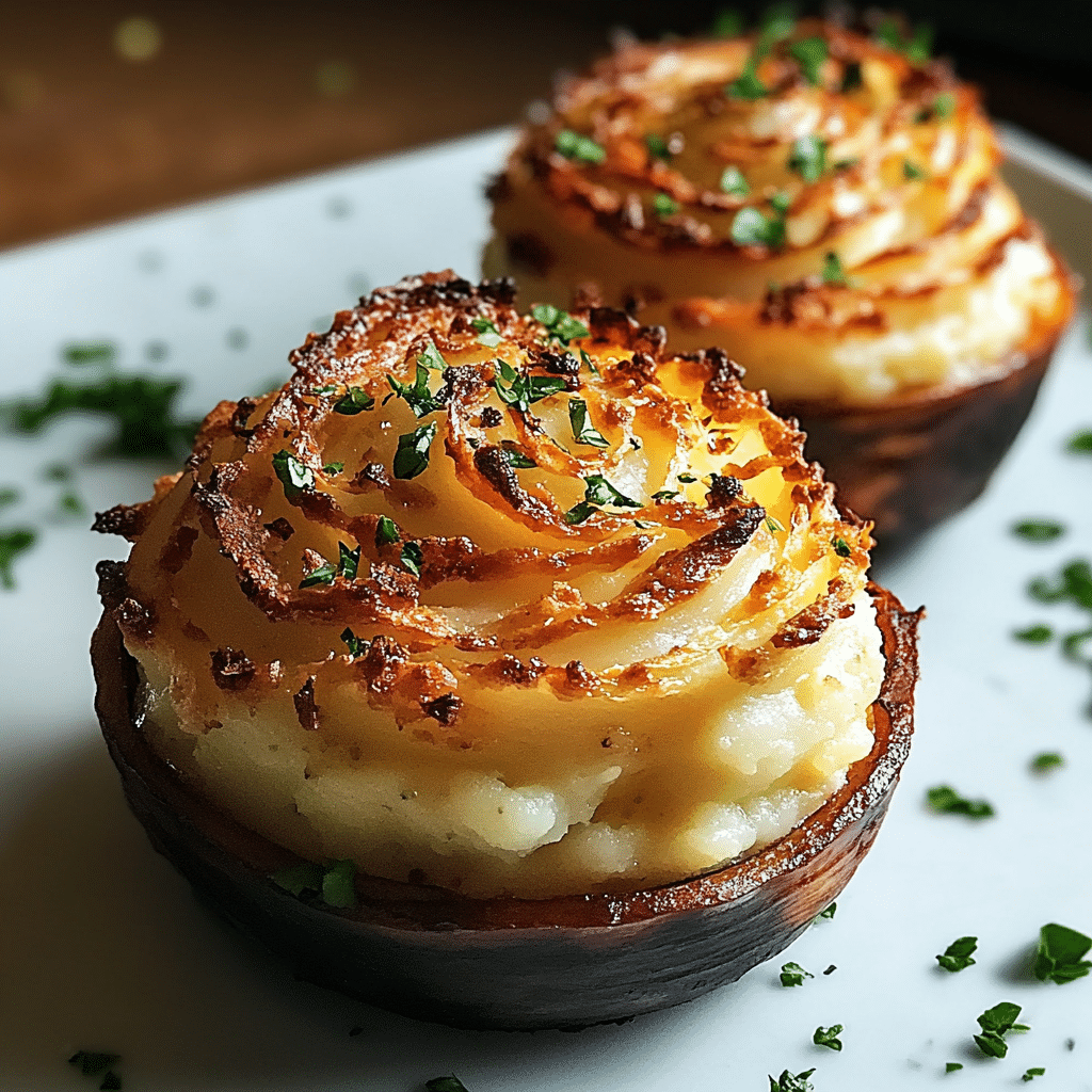 Stuffed Mashed Potato Nests