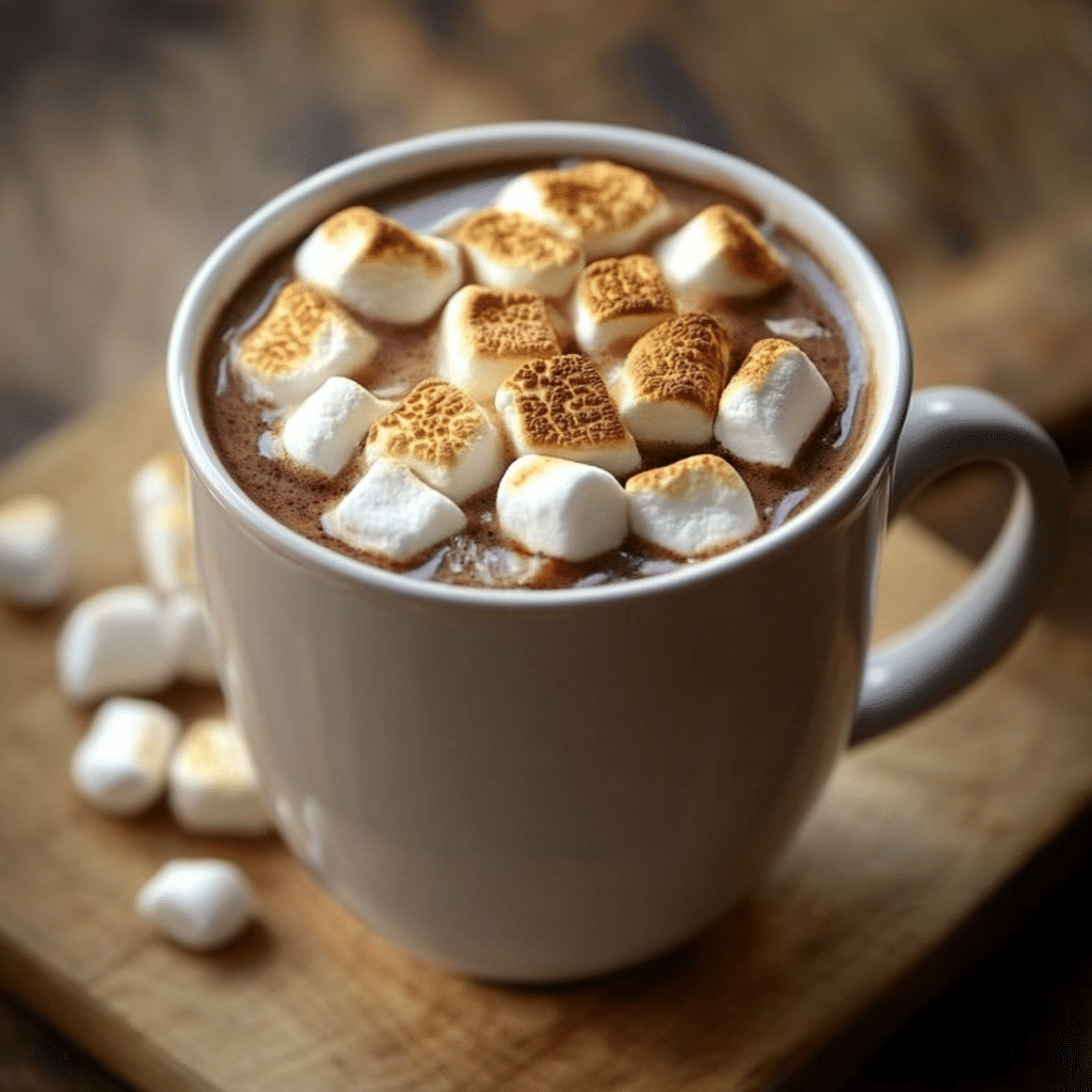 Toasted Marshmallow and Minty Dark Hot Chocolate