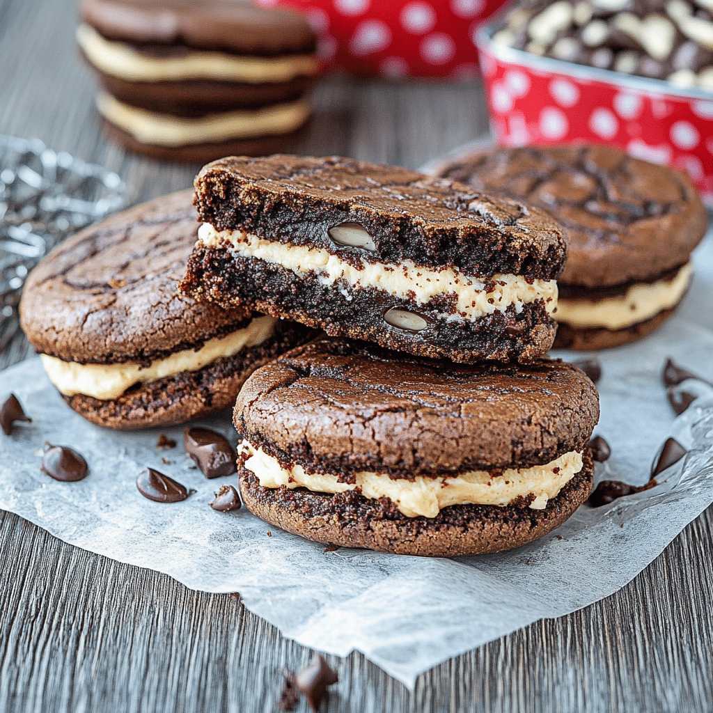 Brownie Cookie Dough Sandwich Cookies