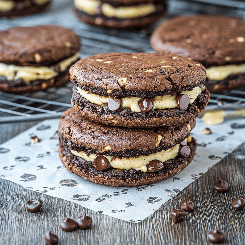 Brownie Cookie Dough Sandwich Cookies