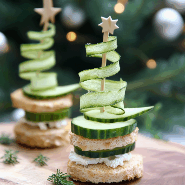 Christmas Tree Cucumber Sandwiches