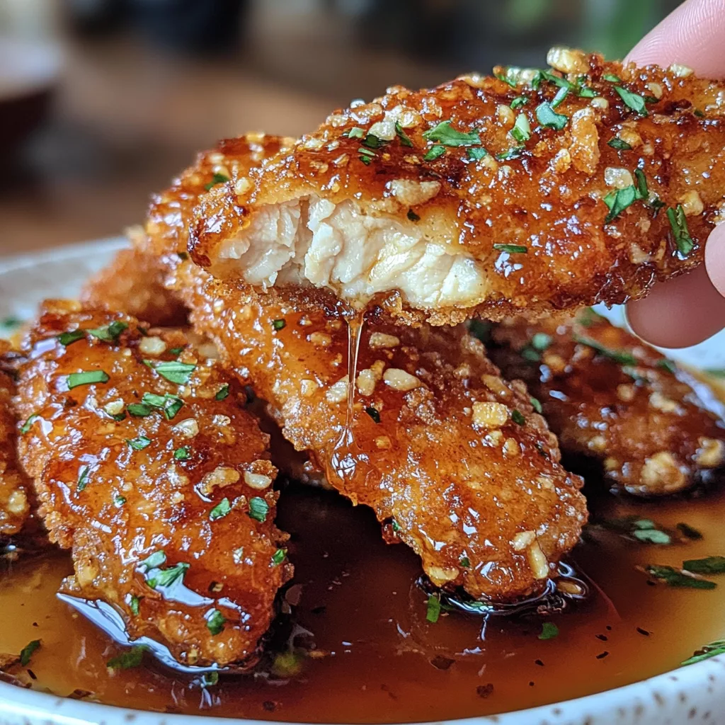 Crispy Air Fryer Honey Butter Garlic Chicken Tenders