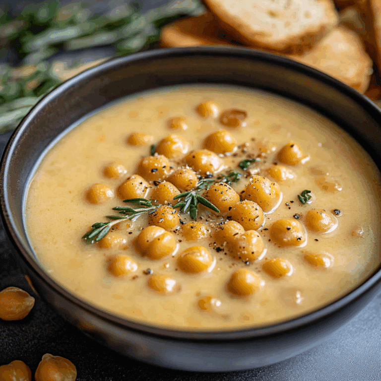 Creamy Garlic Chickpea Soup