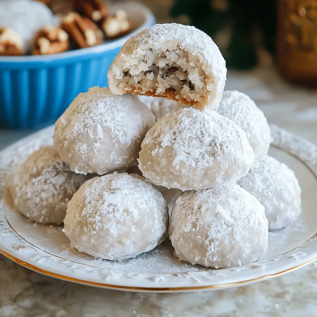 Buttery Pecan Snowball Cookies