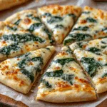 Greek Roasted Garlic Spinach White Pizza