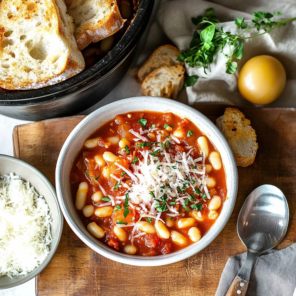 Parmesan Tomato Cannellini Bean Soup