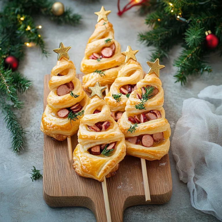 Ham and Cheese Puff Pastry Christmas Trees