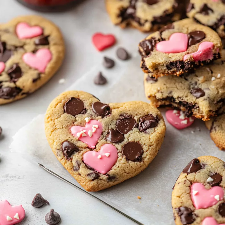 Heart-Shaped Chocolate Chip Cookies