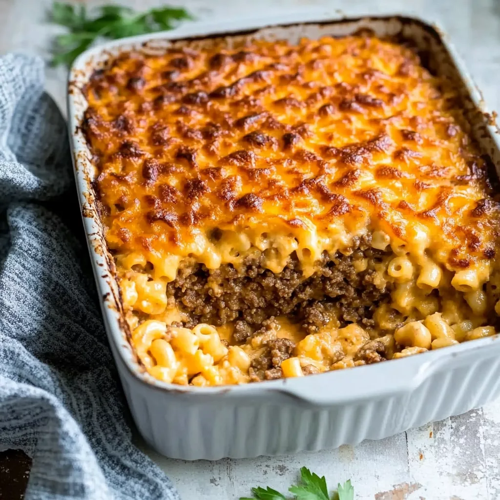 Mac and Cheese Meatloaf Casserole
