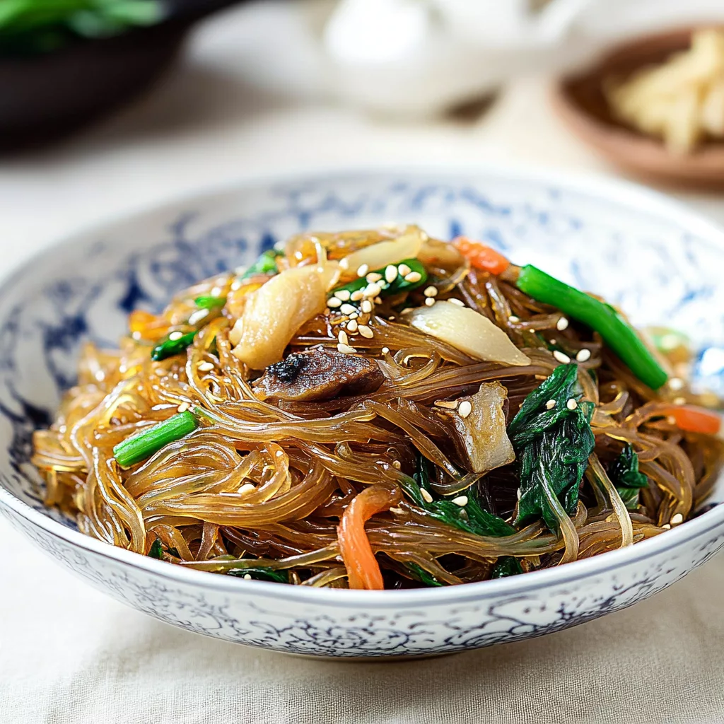 Japchae glass noodles