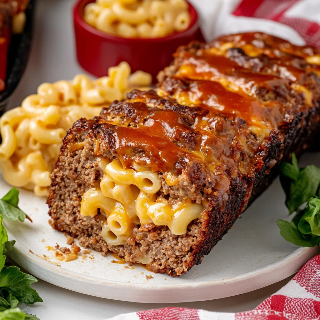 Macaroni Cheese Stuffed Meatloaf