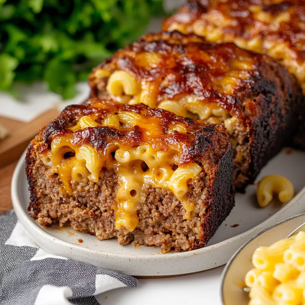 Macaroni Cheese Stuffed Meatloaf