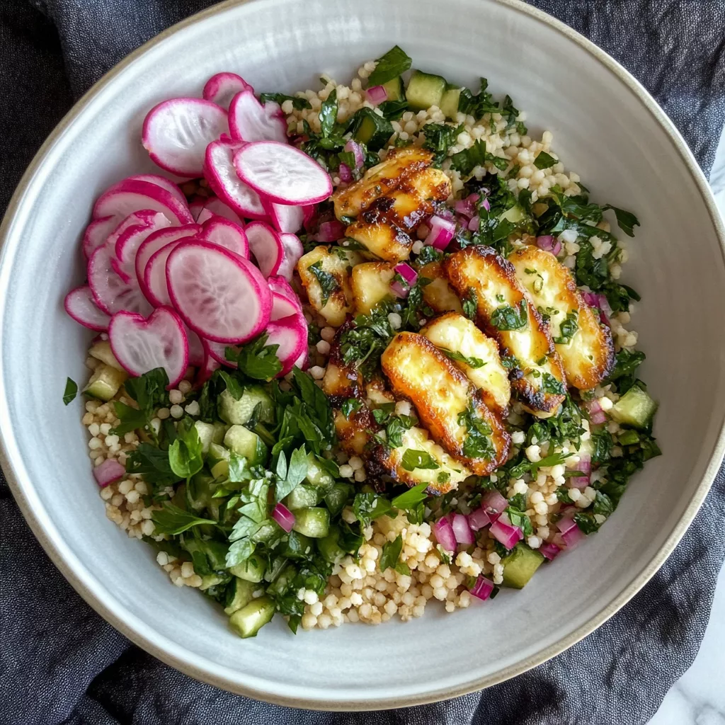 Spicy Hot Honey Halloumi & Couscous Salad