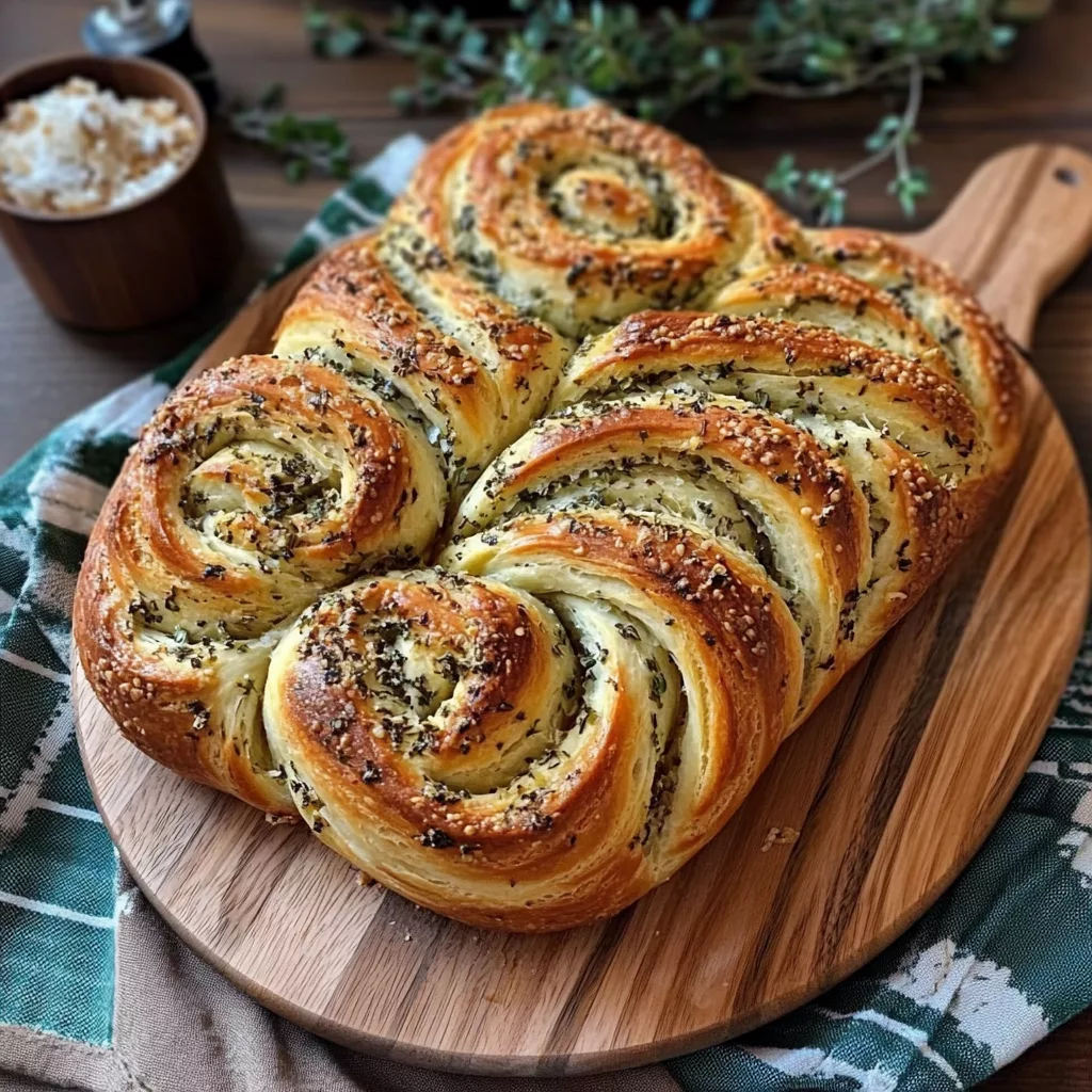 Garlic Herb and Cheese Swirl Bread