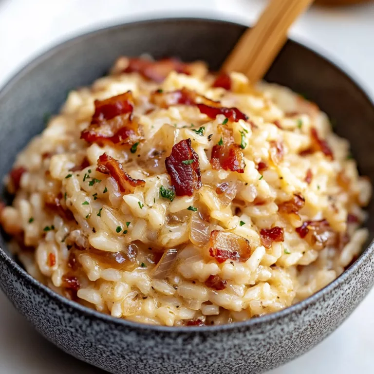 Caramelized Onion Bacon Parmesan Risotto