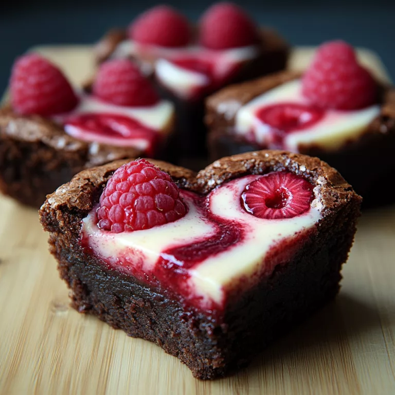 Heart-Shaped Raspberry Swirl Brownies