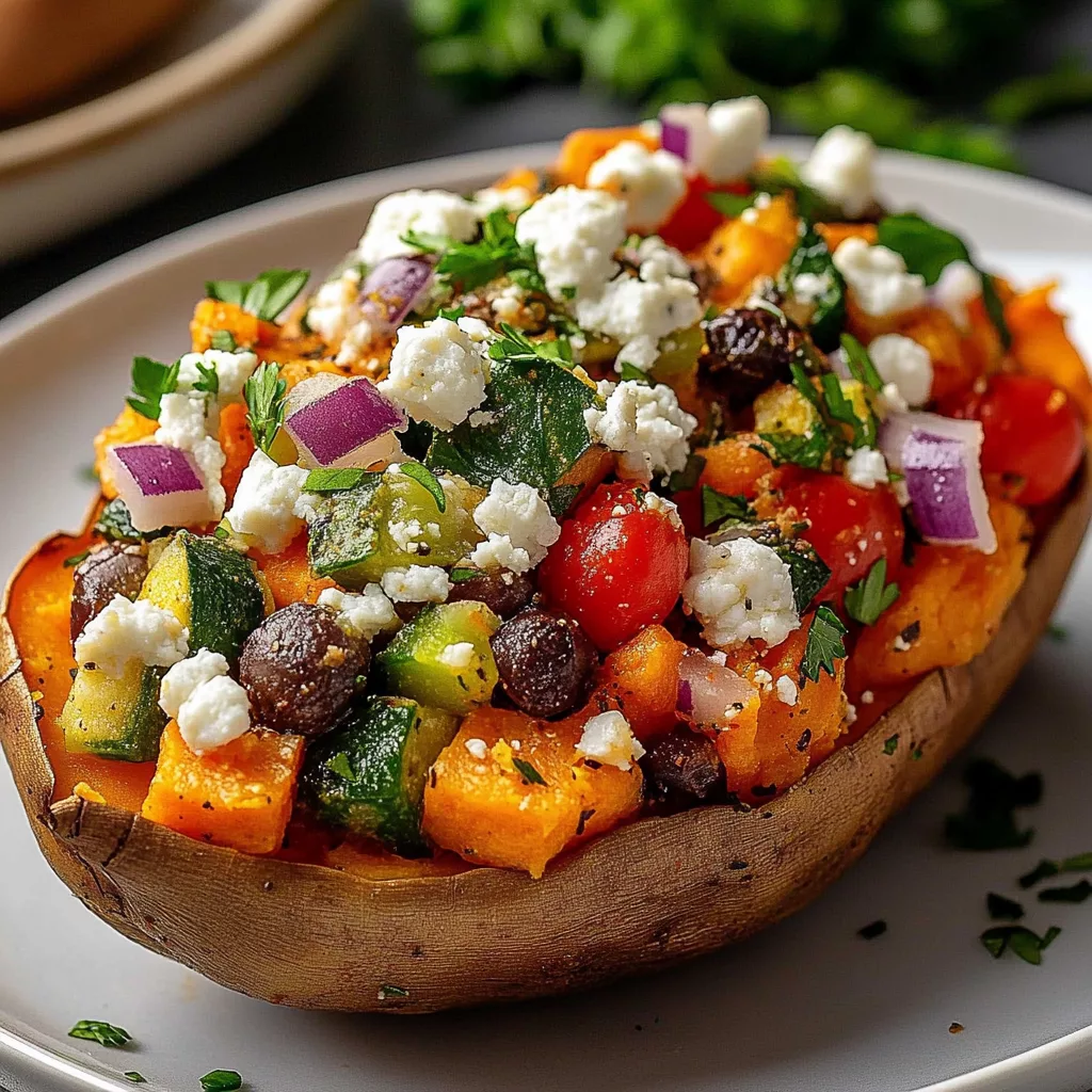Mediterranean Stuffed Sweet Potatoes