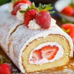 Strawberry Swiss Roll Cake