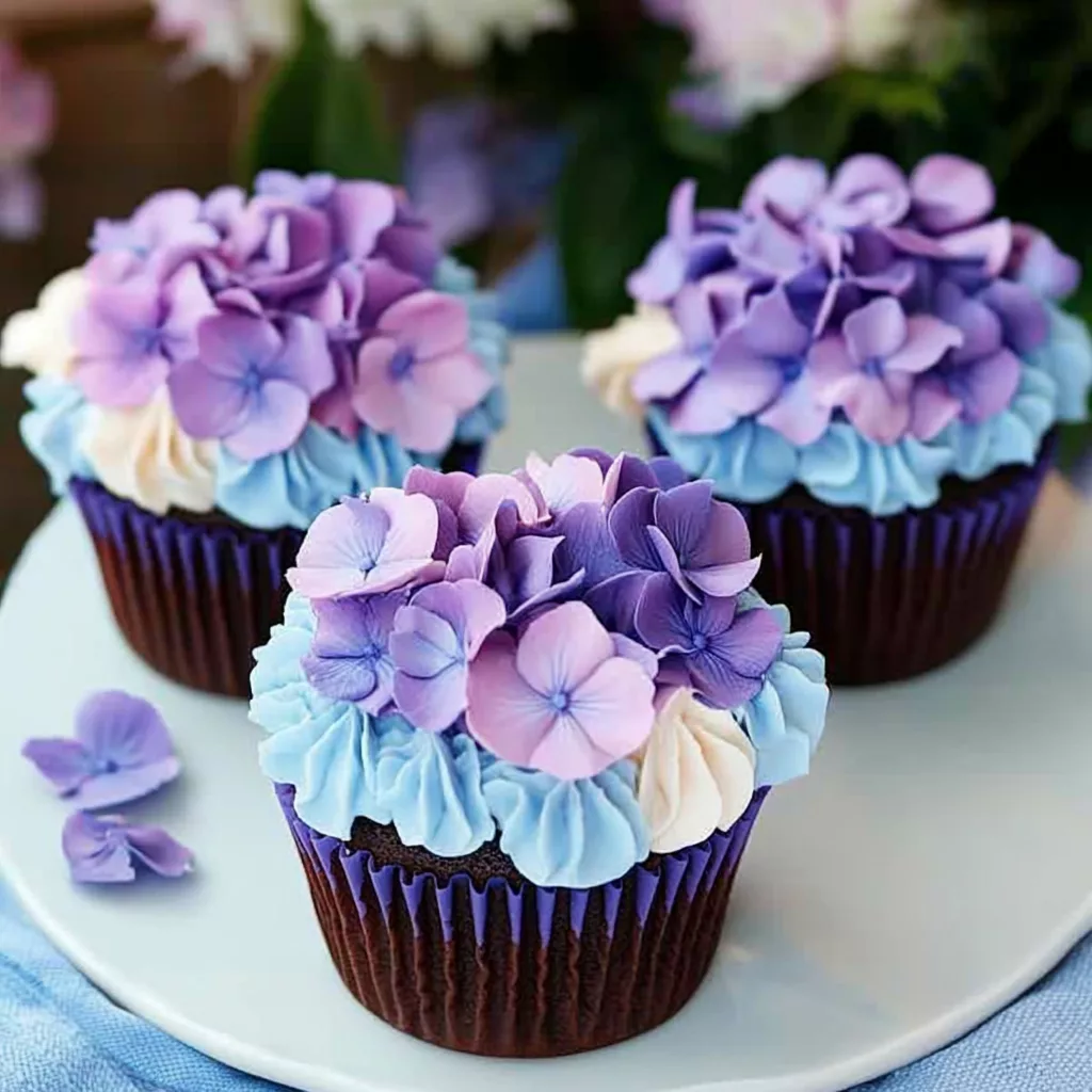 Hydrangea Cupcakes