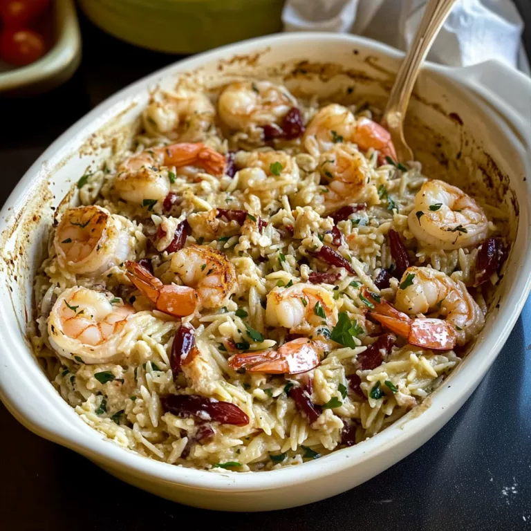 Mediterranean shrimp orzo