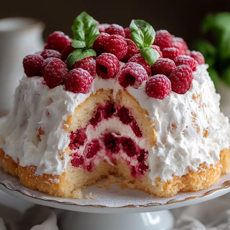 Raspberry Angel Food Cake