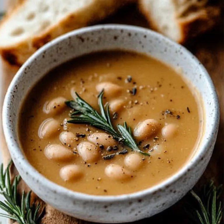 Rosemary and Roasted Garlic White Bean Soup