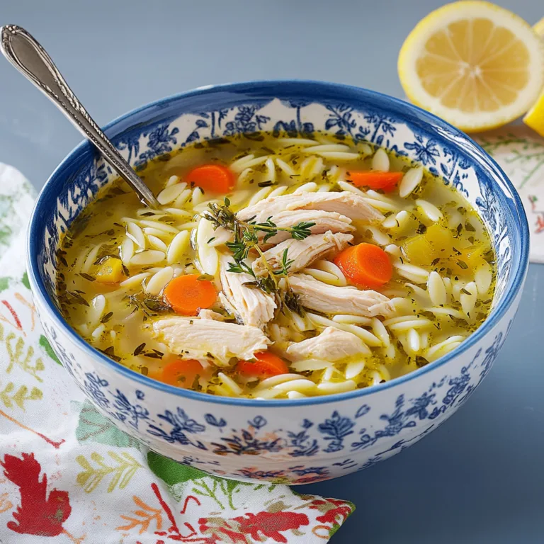Lemon Chicken Orzo Soup