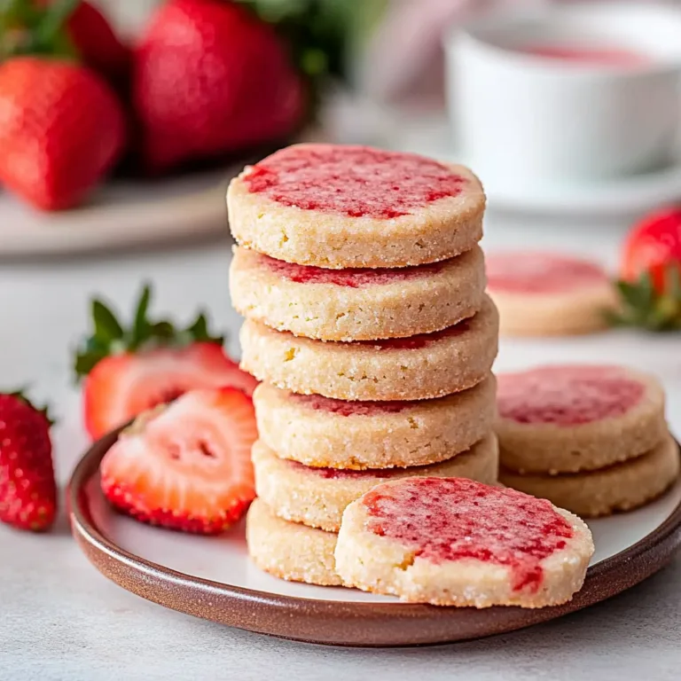 Buttery Strawberry Shortbread Cookies